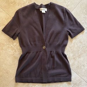Michael Kors Brown Short Sleeve Cardigan S